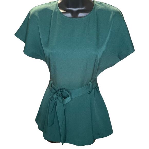 cremieux Emerald Green Professional Peplum Blouse Sz XS - Picture 1 of 8
